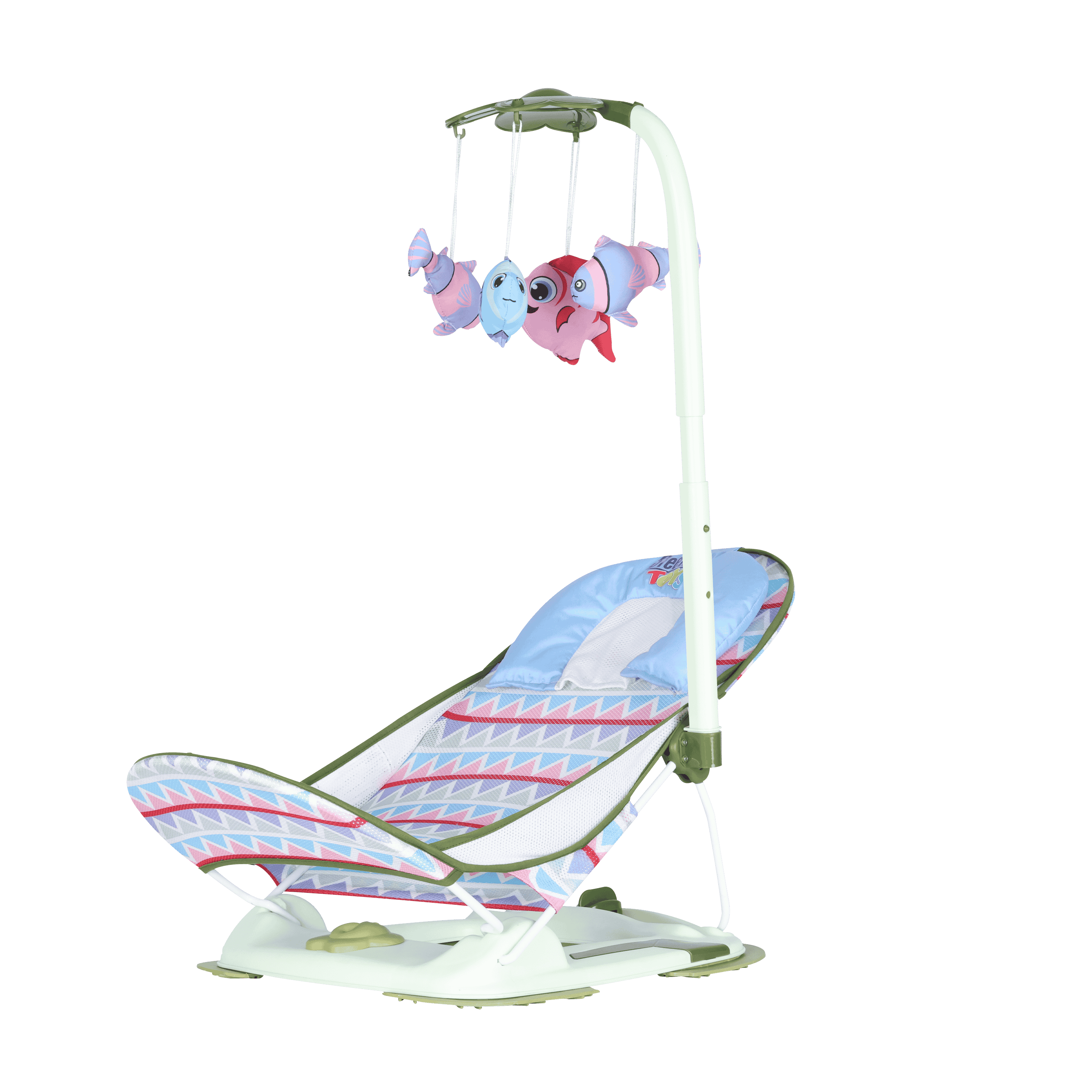 Steelbird Anti Skid Compact Comfy Baby Bather With Toys-Green